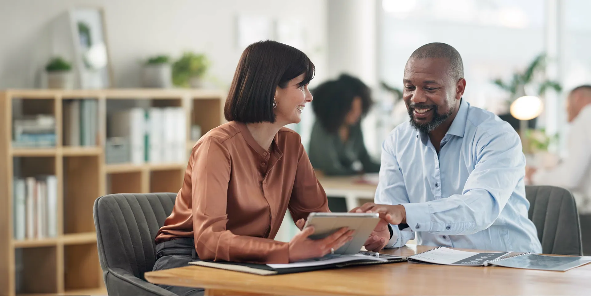 small business owner meeting with loan officer